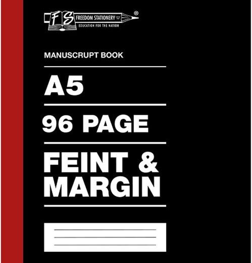 Freedom A5 96 Pages Manuscript Book Feint And