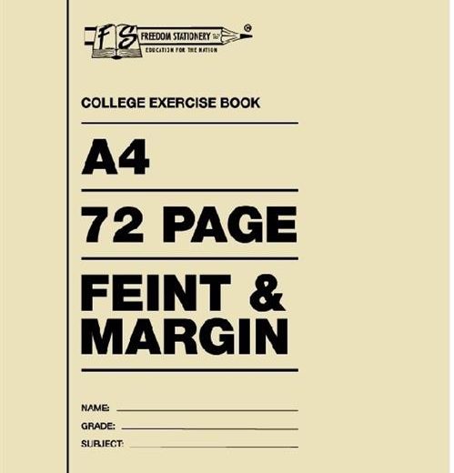 Freedom A4 College Exercise Book Feint and Margin