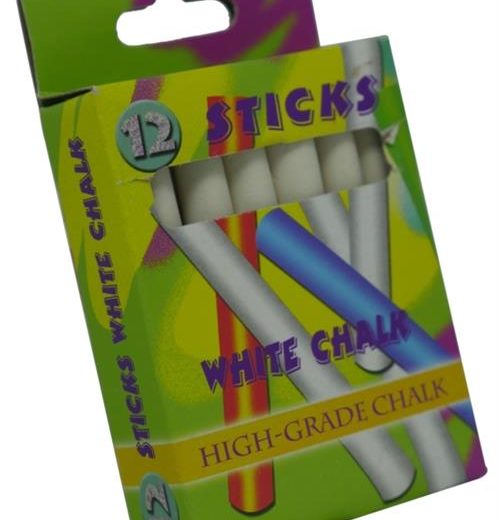 Brainware Kids White Chalk Pack Of 12 Non