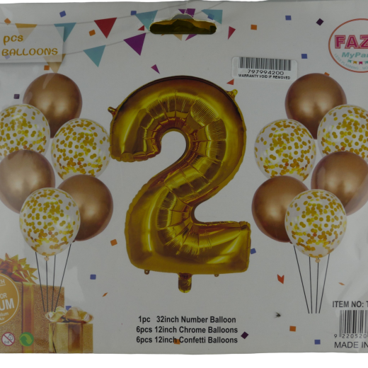 Casey 13pc Gold and White Balloon Set Nr 2